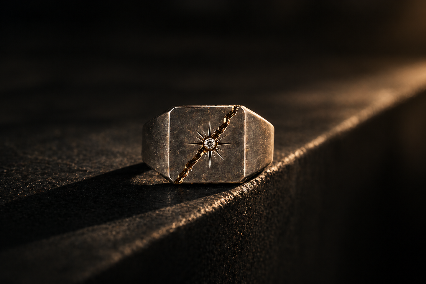 Symbolic compass ring for clarity and self trust